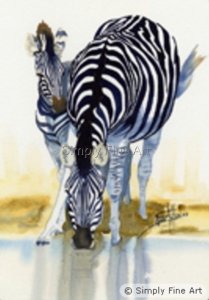 Zebra with baby portrait
