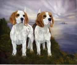 Beagles on clifftop